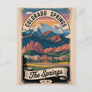Postal Viajes Retro a Colorado Springs Colorado