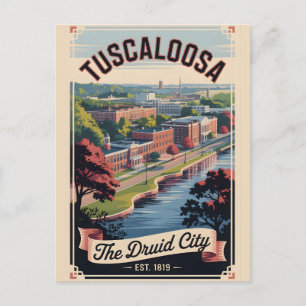 Postal Viajes Retro a Tuscaloosa Alabama Vintage