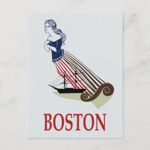 Postal Viajes retro de Boston Massachusetts