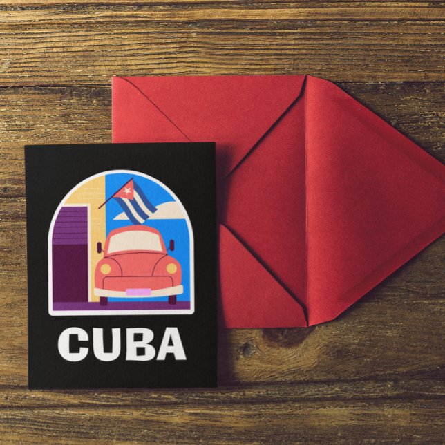 Postal Viajes retro mínimos de la isla cubana (cuba vintage travel postcard)