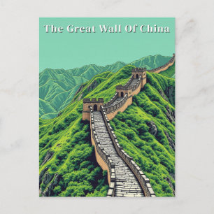 Postal Viajes retro vintage de la Gran Muralla China