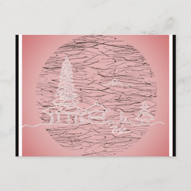 Postal Viajes rosados de Bali Indonesia (Anverso)