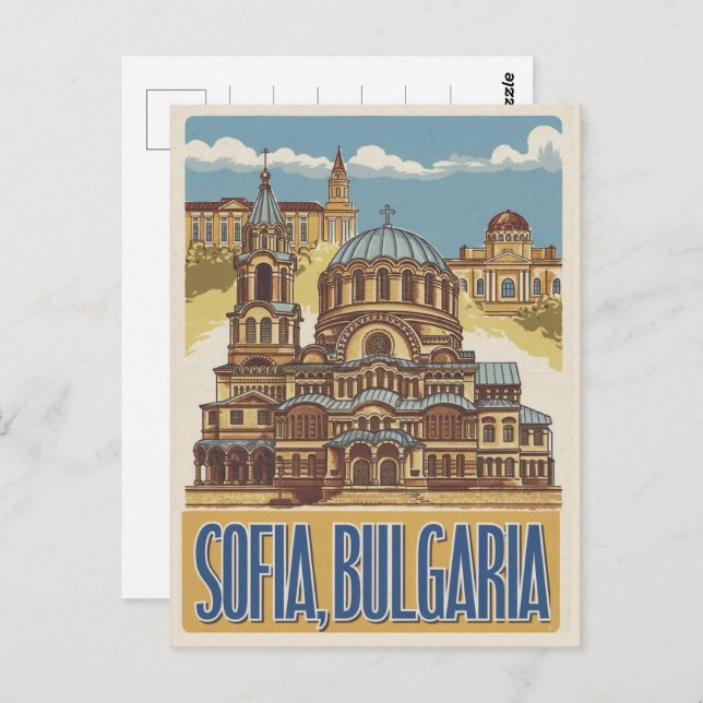 Postal Viajes Sofía, bulgaria regalos vintage y recuerdos (Anverso / Reverso)