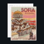 Postal Viajes Sofía, bulgaria regalos vintage y recuerdos<br><div class="desc">Sofía es la capital de Bulgaria y una ciudad llena de historia y hermosos lugares para visitar. Es conocida por sus impresionantes iglesias, museos geniales y parques de bonitos. Si has estado en Sofía o simplemente te gusta aprender sobre nuevos lugares, puedes crear tus propios productos personalizados como postales, imanes...</div>