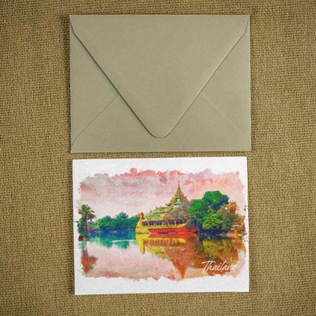 Postal Viajes Tropical Tailandés Beach Paradise (thailand buddha temple travel postcard)