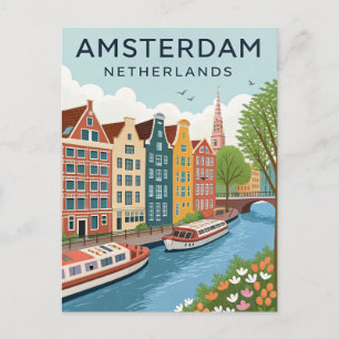 Postal Viajes Vintage Amsterdam
