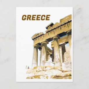 Postal Viajes Vintage Atenas Grecia Templo Parthenon