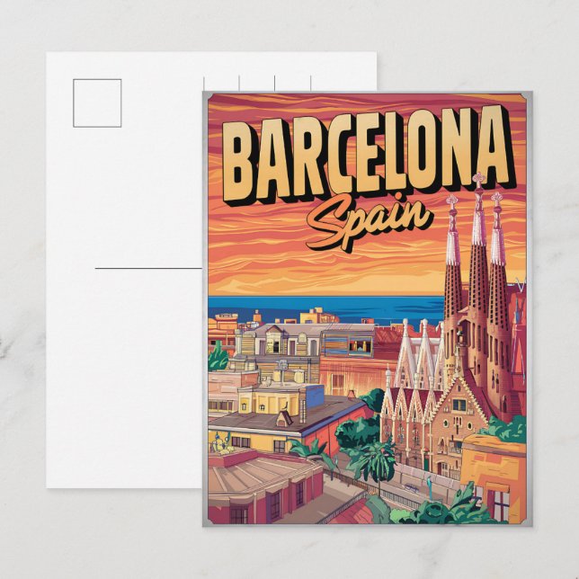 Postal Viajes vintage barcelona sagrada familia (Anverso / Reverso)