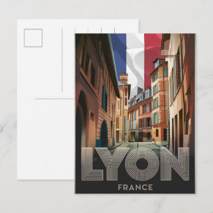 Postal Viajes vintage LYON ciudad francesa Rhône Alpes re