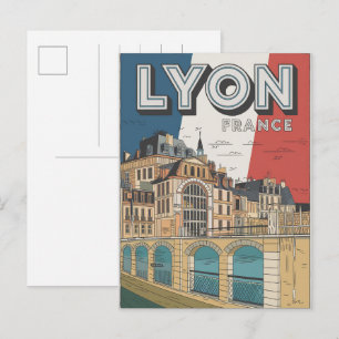 Postal Viajes vintage LYON ciudad francesa Rhône Alpes re