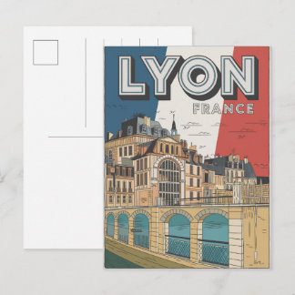 Postal Viajes vintage LYON ciudad francesa Rhône Alpes re