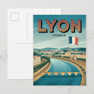 Postal Viajes vintage LYON ciudad francesa Rhône Alpes re