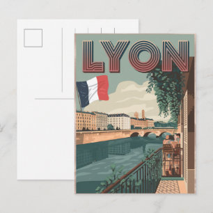 Postal Viajes vintage LYON ciudad francesa Rhône Alpes re