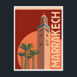 Postal Viajes Vintage Marruecos turismo maroc Marrakech<br><div class="desc">vintage,  retro,  travel,  moderno,  acuarela,  clásico,  Marruecos,  Marrakech,  turismo,  recuerdo, </div>