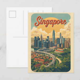 Postal Viajes vintage Singapur Gardens by the Bay regalos