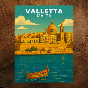 Postal Viajes Vintage Valletta Malta Mediterráneo