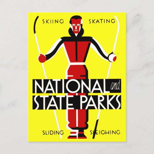 Postal Viajes WPA en los parques nacionales y estatales d (Anverso)