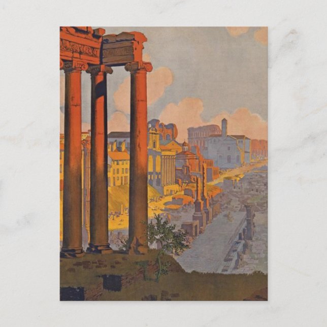 Postal Viajes y pintura de la Antigua Roma (Anverso)