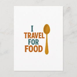 Postal Viajo Por Comida - Aventura De Cuchara Vintage