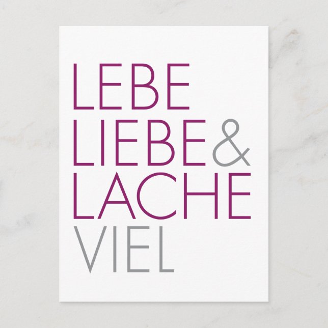 Postal Vial de Lebe Liebe y Lache (Anverso)