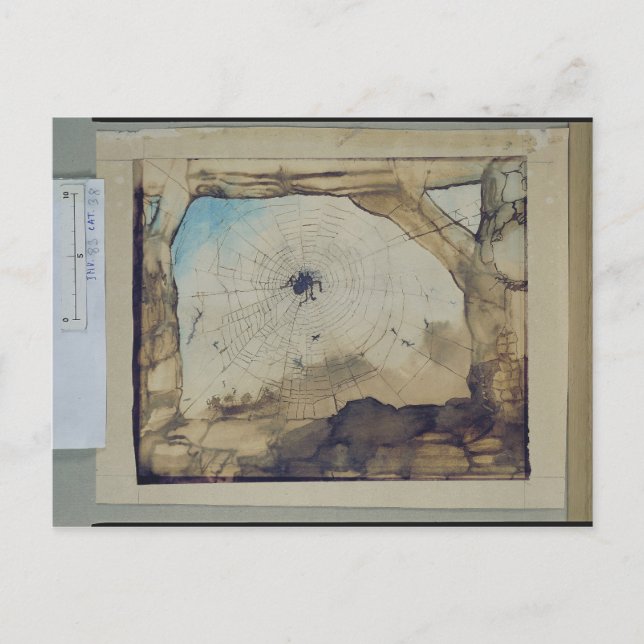 Postal Vianden a través de la web de una araña (Anverso)