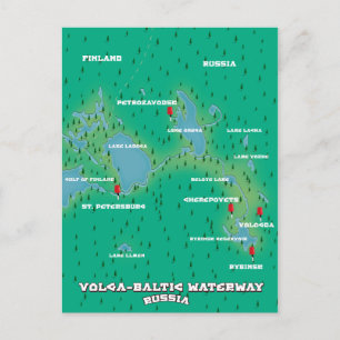 Postal Vías fluviales volga-bálticas en Rusia