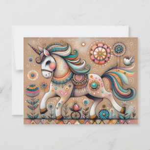 Postal Vibe unicornio folklórico caprichoso