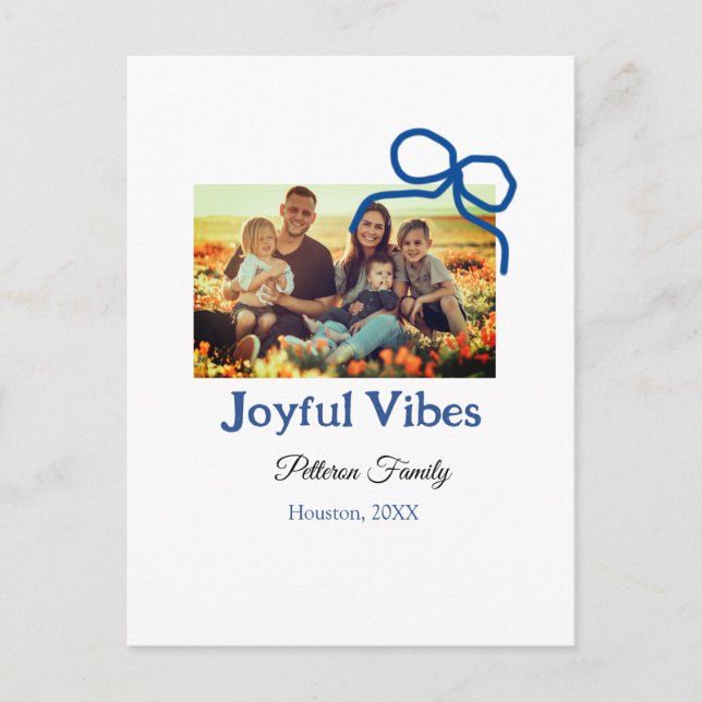 Postal Vibes alegres de la proa azul añaden el nombre de  (Anverso)