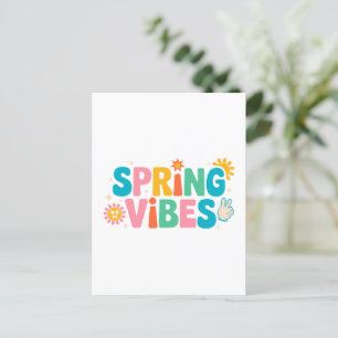 Postal Vibes de primavera - Letras estacionales ampulosas