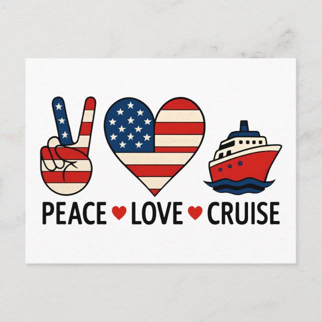 Postal Vibes de vacaciones de Peace Love Cruise USA (Anverso)