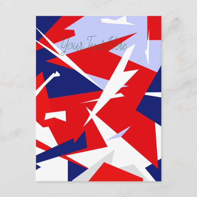Postal Vibes positivas de color rojo azul blanco (Anverso)