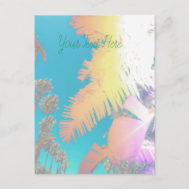 Postal Vibes positivas de palmeras tropicales (Anverso)
