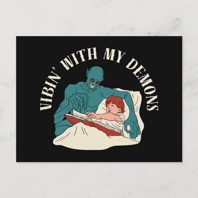 Postal Vibin con mi demonio (Anverso)