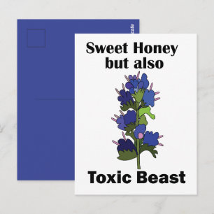 Postal Víbora Bugloss Miel Dulce Bestia Tóxica Divertida
