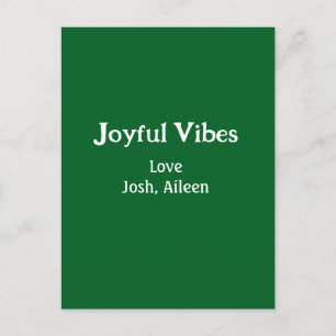 Postal Vibraciones alegres verde Navidad vacaciones amor