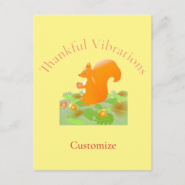 Postal Vibraciones de agradecimiento Ardilla Thunder_Cove (Anverso)