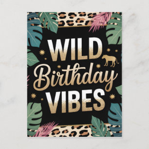 Postal Vibraciones de cumpleaños salvaje Gráfico: Tema de