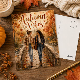Postal Vibraciones de Otoño Hojas Caídas