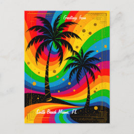Postal [Vibraciones de South Beach] Coloridos árboles de 