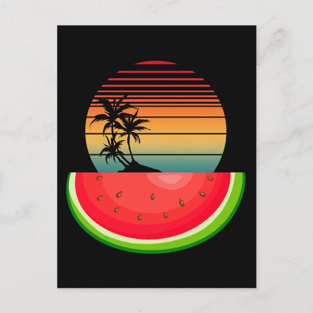 Postal Vibraciones de Verano Atardecer Sandía  (Anverso)