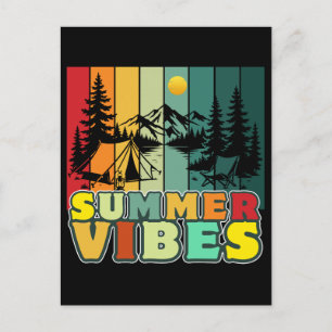 Postal vibraciones de verano naturaleza camping vacacione
