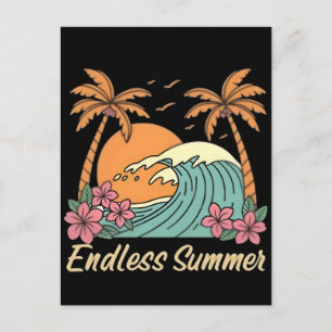 Postal Vibraciones de Verano Playa Retro-Vintage Soleado 