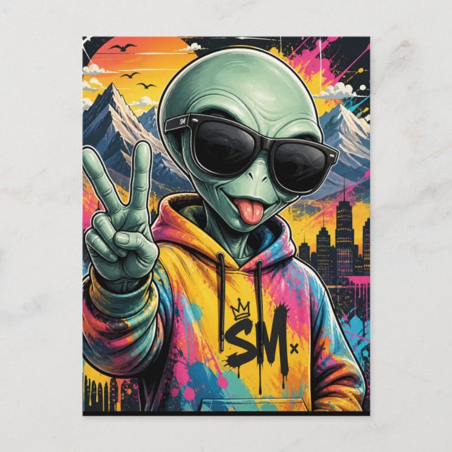 Postal Vibraciones Divertidas de Alien (Anverso)