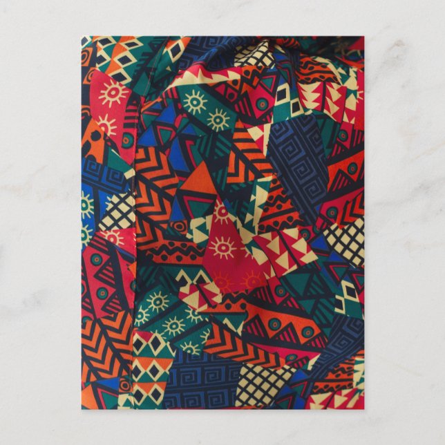 Postal Vibrant African Geometric Tribal Abstract Pattern  (Anverso)