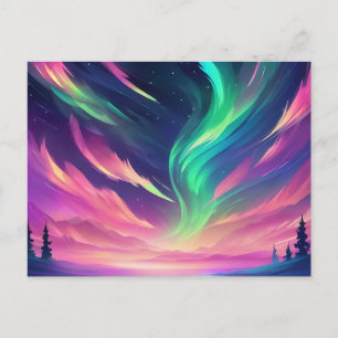 Postal Vibrant Aurora Borealis