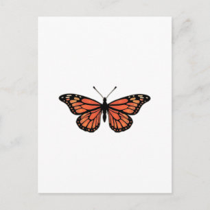 Postal Vibrant Monarch Butterfly Illustration on Light Ba