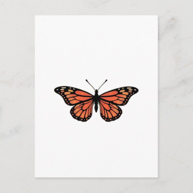 Postal Vibrant Monarch Butterfly Illustration on Light Ba (Anverso)