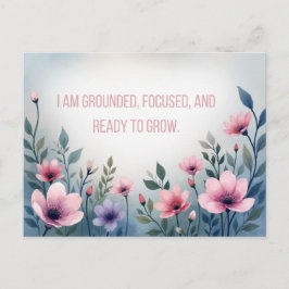 Postal Vibrant Pink Floral Embracing Growth Affirmation