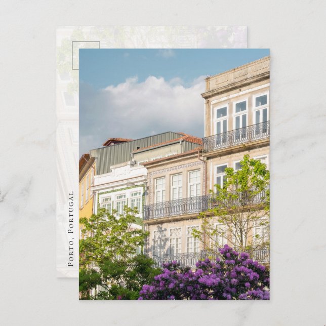 Postal Vibrant spring building in Porto Postcard (Anverso / Reverso)