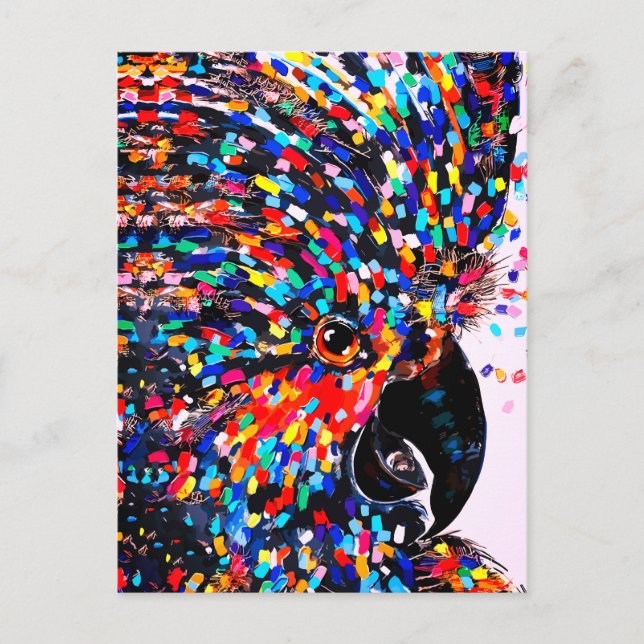 Postal Vibrante arte de pared de aves tropicales en expre (Anverso)
